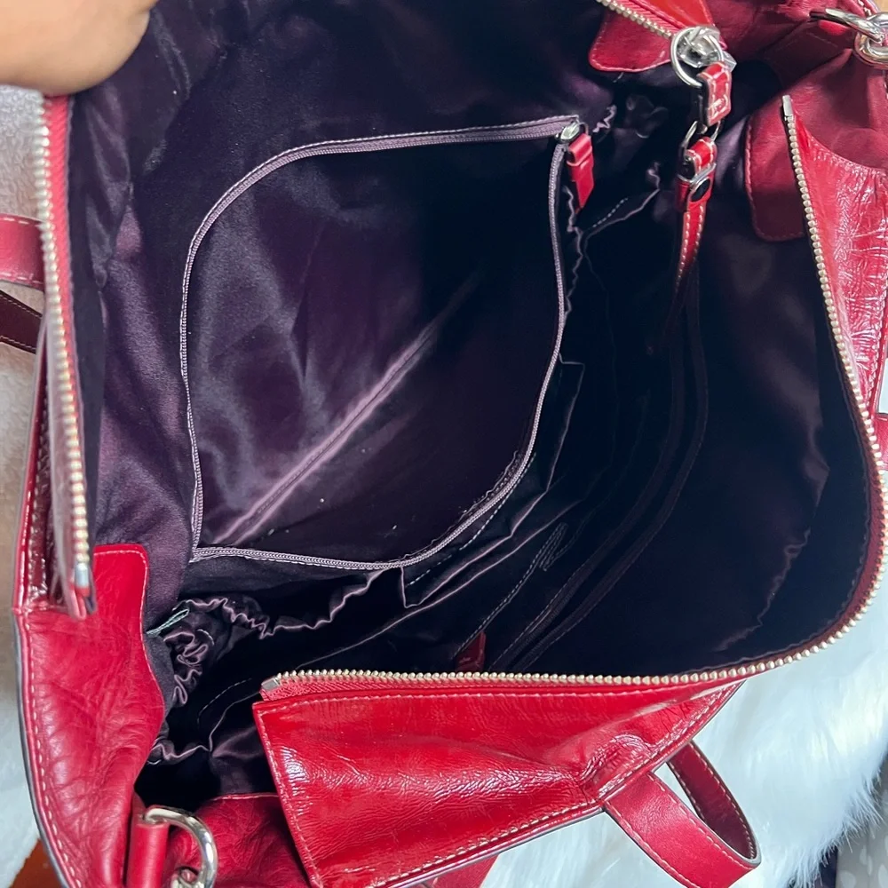 Coach Glossy Red diaper Baby Bag